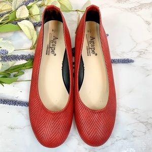 Red Flats by Agape size 8.5 Narrow